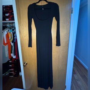 SKIMS Soft lounge long sleeve black dress